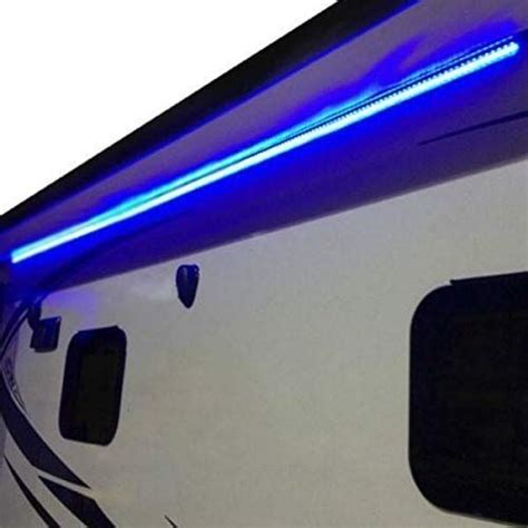 70% Off Discount RecPro RV Blue LED Awning Party Light 12V  Black PCB (16')